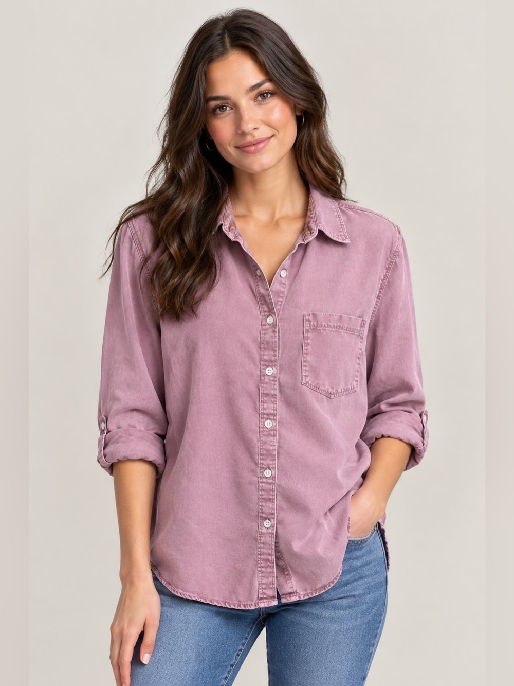 (3 for $30) Boyfriend Fit Button-Down Shirt